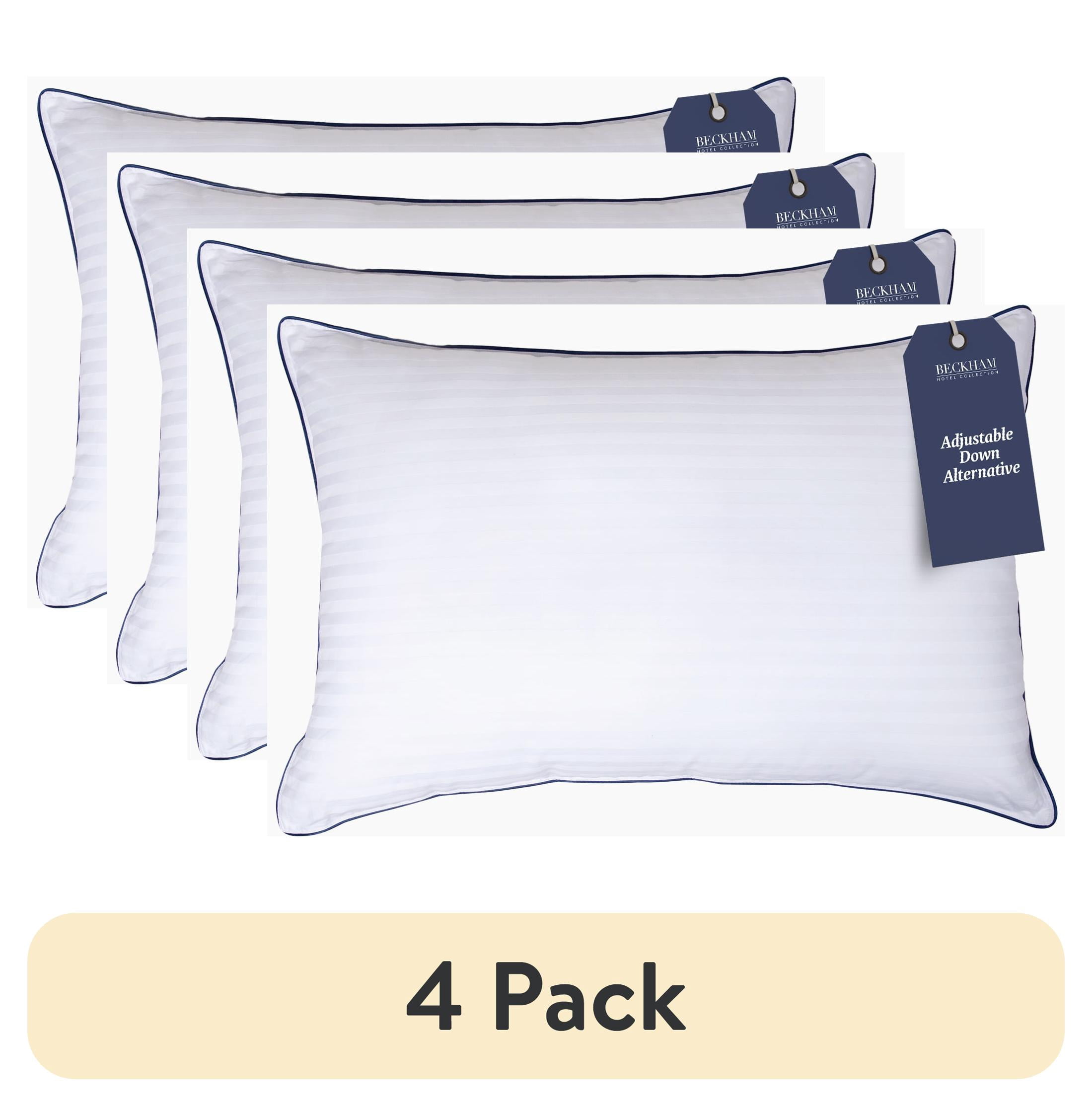 (4 pack) Beckham Hotel Collection Customizable Down Alternative Queen Pillow 1 Pack, Adult