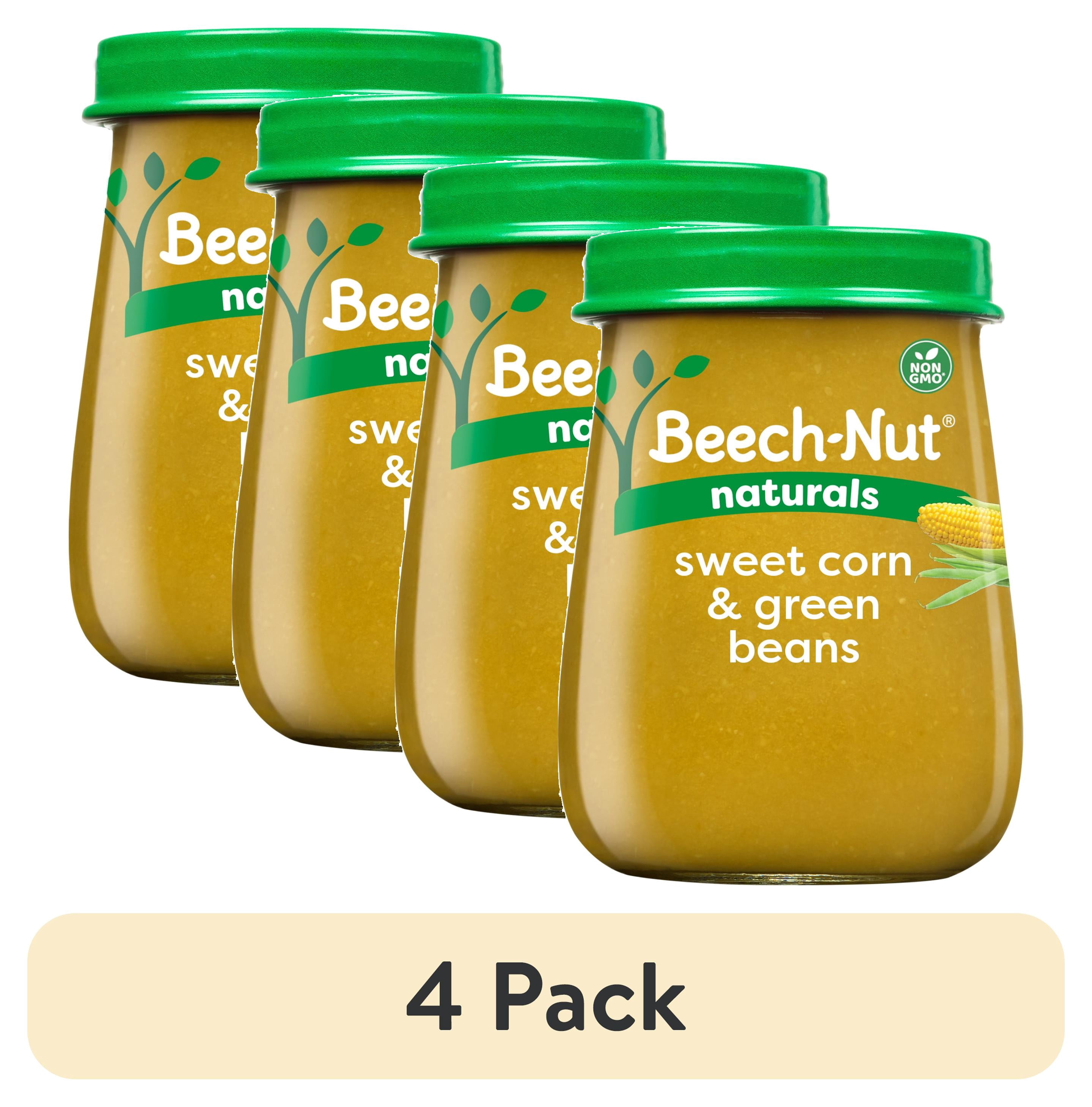 (3 pack) Beech-Nut Naturals Stage 2 Baby Food, Sweet Corn & Green Beans, 4 oz Jar