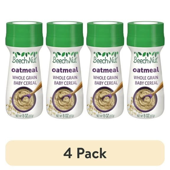 (4 pack) Beech-Nut Stage 1 Oatmeal Baby Cereal, 8 oz Canister