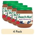 thumbnail image 1 of (4 pack) Beech-Nut Stage 2 Baby Food, Apple & Blueberries, 4 oz Jar, 1 of 6