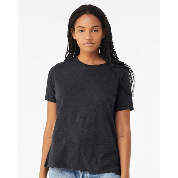 (4 pack) Bella & Canvas B30506567 Women Relaxed Fit Triblend T-Shirt, Solid Dark Grey Triblend - 2XL