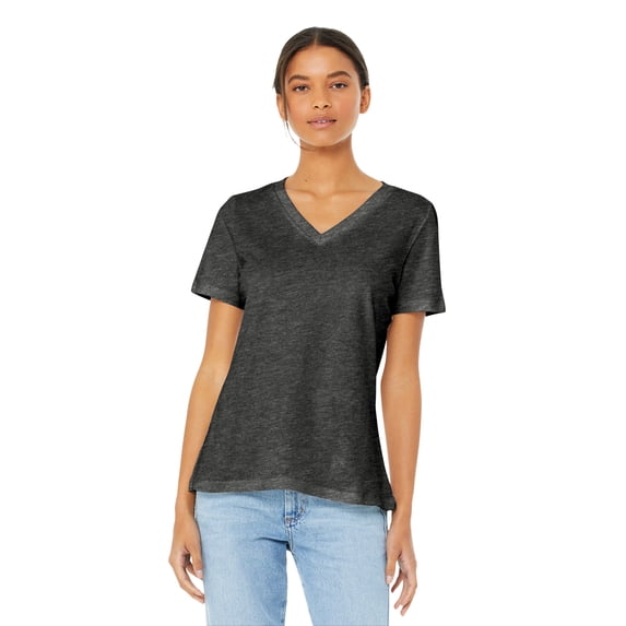 (4 pack) Bella + Canvas Women's Relaxed Jersey Short-Sleeve V-Neck T-Shirt 6405
