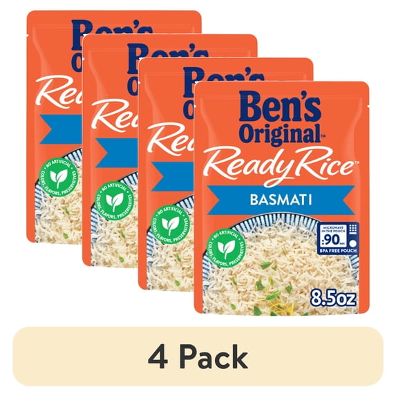 (4 pack) Ben's Original Ready Rice Basmati Rice, Easy Side Dish, 8.5 Ounce Pouch