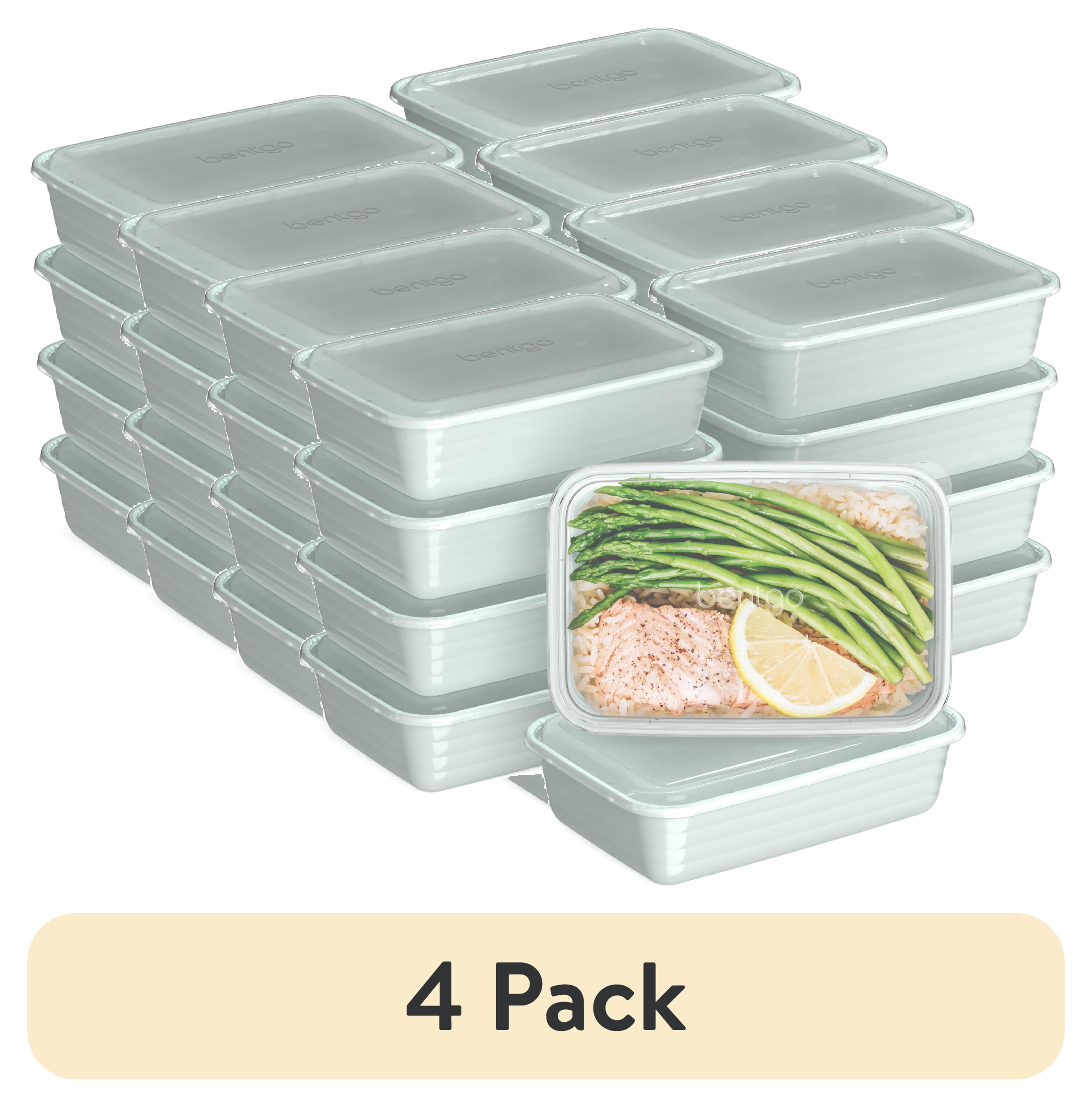 (4 pack) Bentgo Prep - 20-Piece 1-Compartment Reusable Meal Prep Containers with Lids, PFAS & BPA Free Materials, Durable, Microwave, Freezer, & Dishwasher