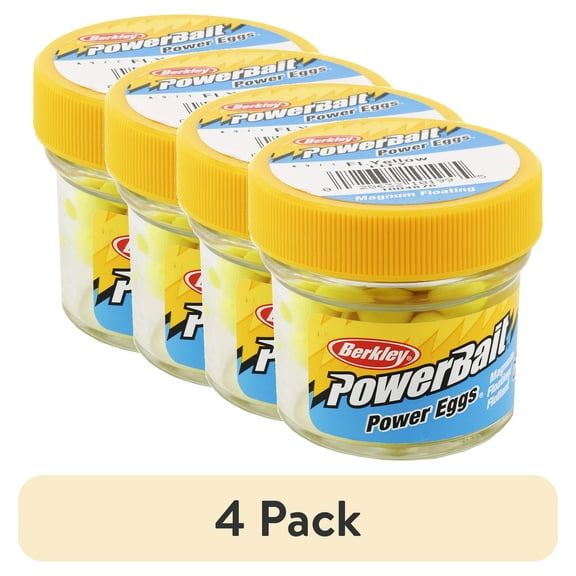 (4 pack) Berkley - FEFY PowerBait Power Eggs Floating Magnum - Fluorescent Yellow