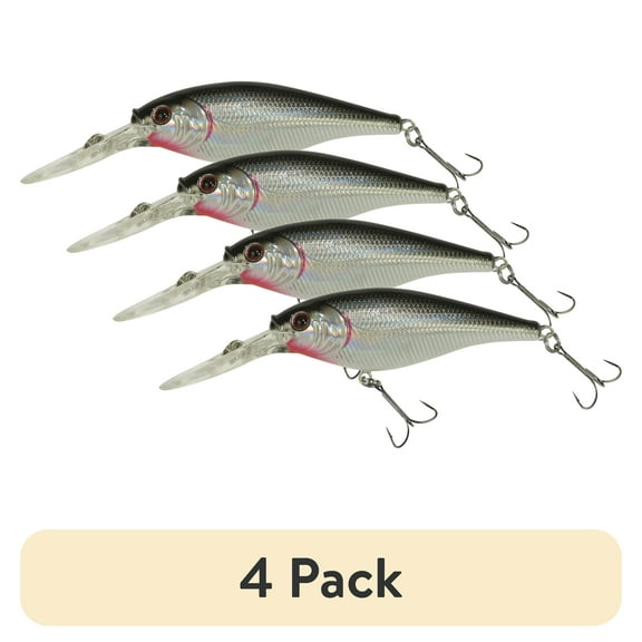 (4 pack) Berkley Flicker Shad Fishing Lure, Black Silver, 1/2 oz
