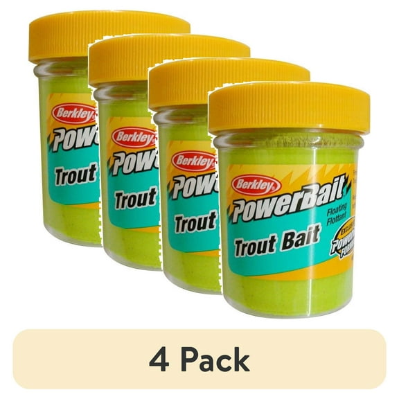 (4 pack) Berkley PowerBait Trout Bait, Chartreuse