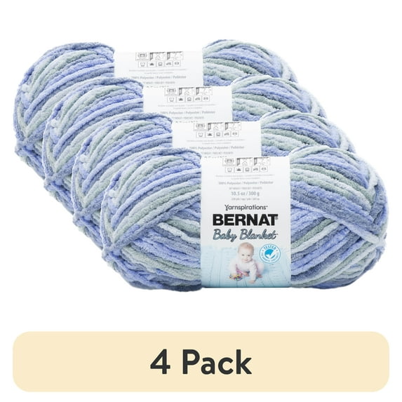 (1 pack) Bernat Baby Blanket Big Ball Yarn-Lovely Blue