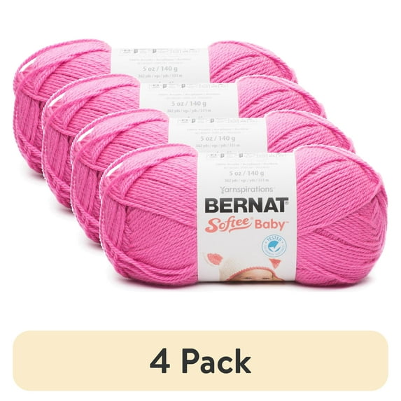 (4 pack) Bernat Light Acrylic Petunia Yarn, 362 yd