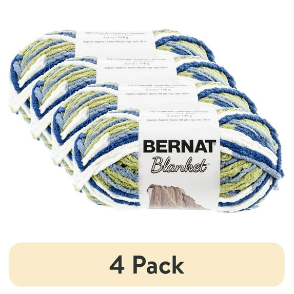 (4 pack) Bernat Polyester Blanket Yarn (150 g/5.3 oz), Oceanside