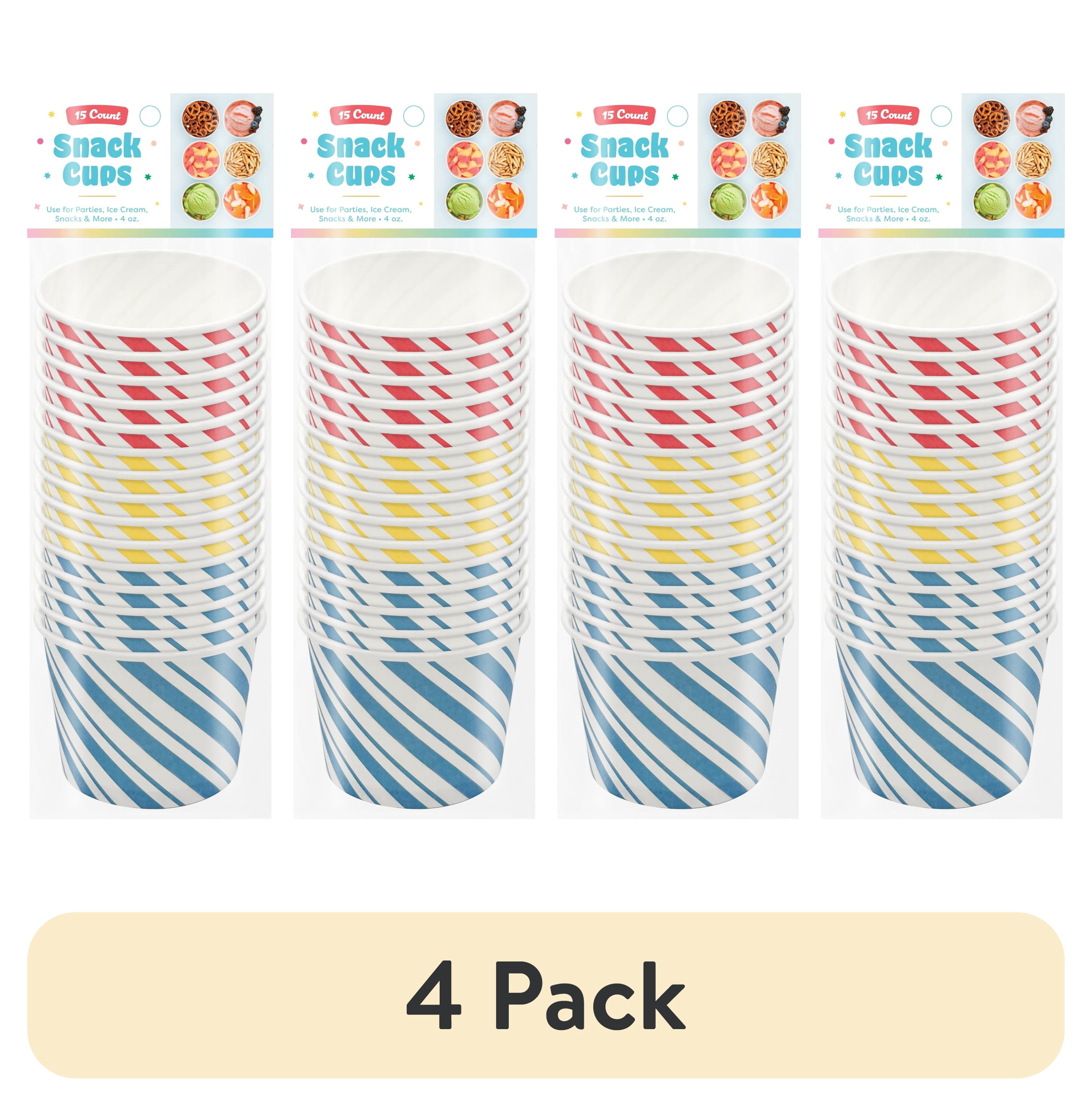 (4 pack) Best Brands Disposable Paper Snack Cups, 4 oz, 15 Count
