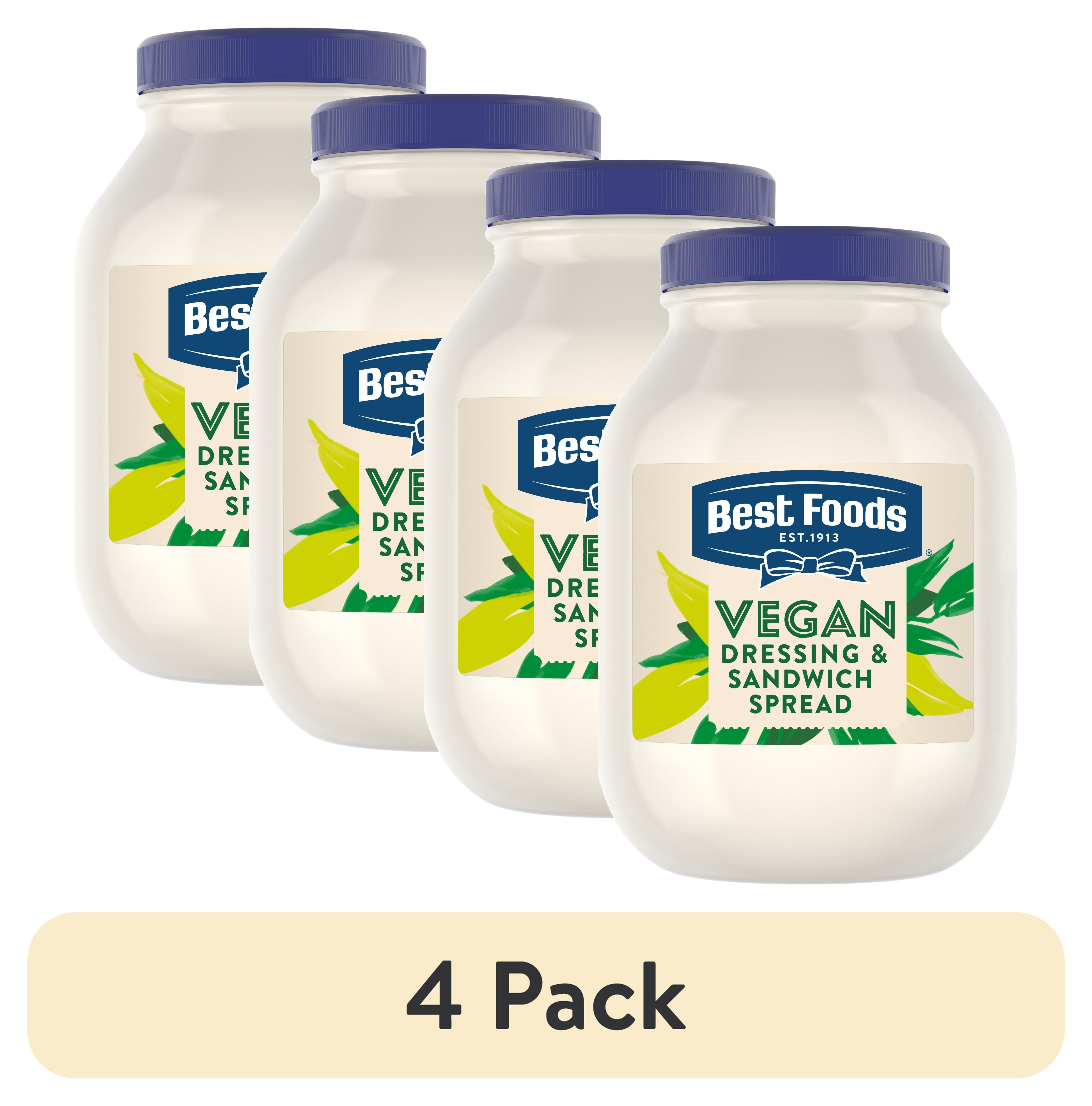 (4 pack) Hellmann's Vegan Spread, Plant Based, Free From Eggs, Gluten Free, 1 Gallon, 128 oz
