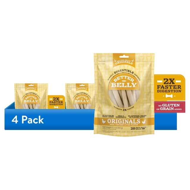 (4 pack) Better Belly Originals Real Chicken Liver Flavor Small Rolls ...