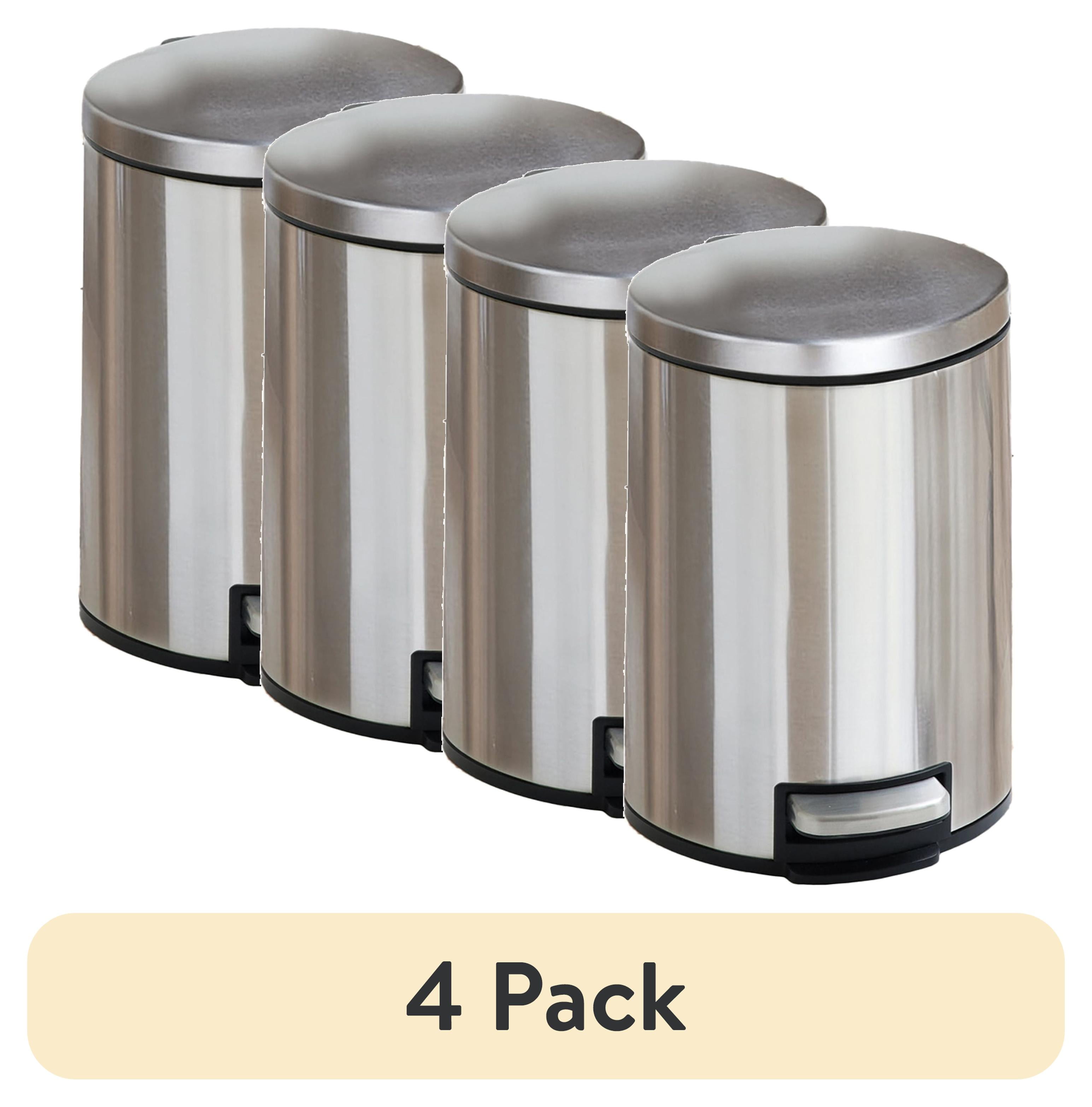 4 pack) Better Homes & Gardens Bathroom Trash Can, 1.3 Gallon