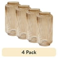 thumbnail interactive-video image 1 of (4 pack) Better Homes & Gardens Ribbed Glass Vase, 10", Champagne, 1 of 7