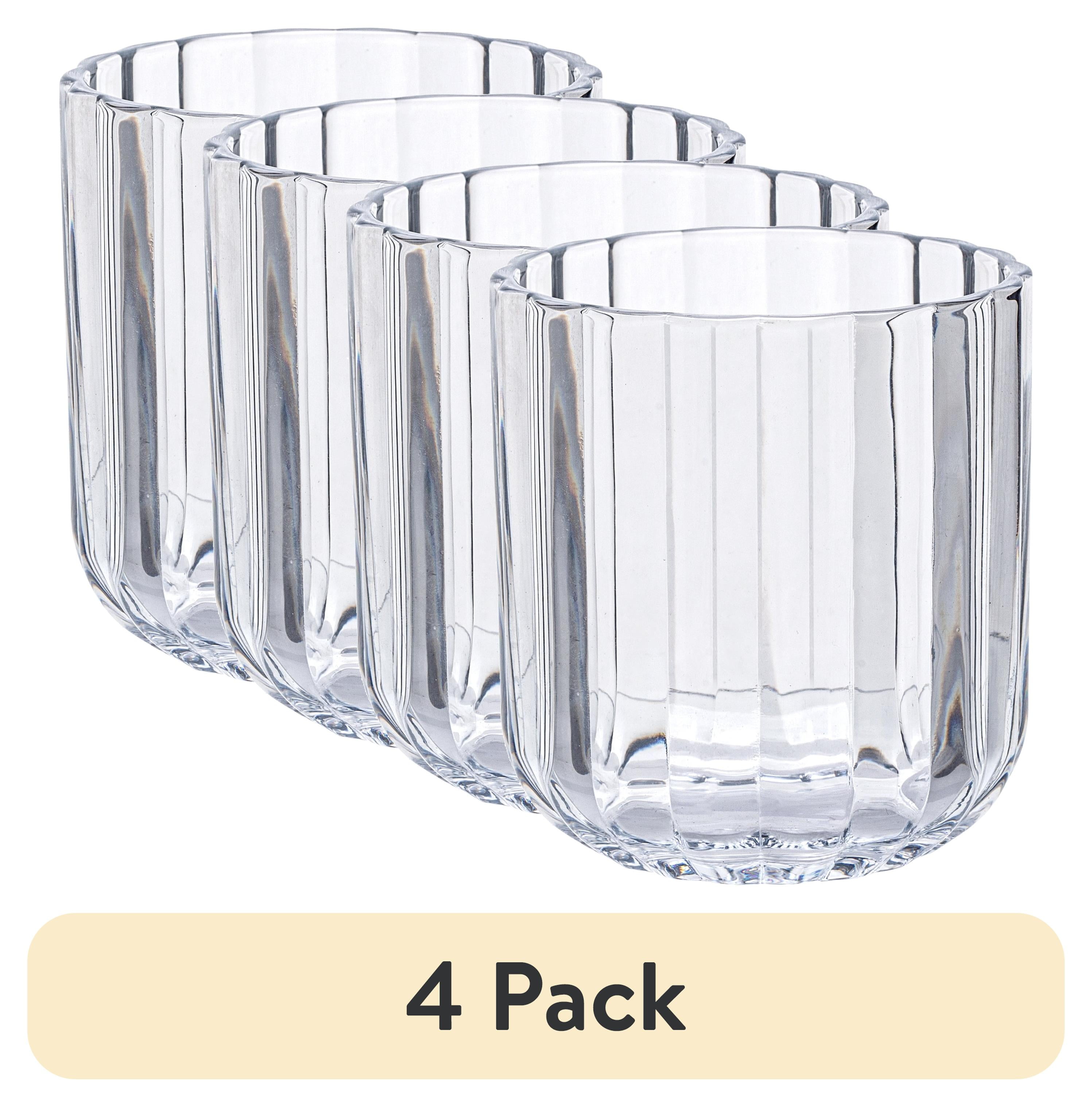 (4 pack) Better Homes & Gardens 12 Ounce Clear Fluted Tumbler Glass