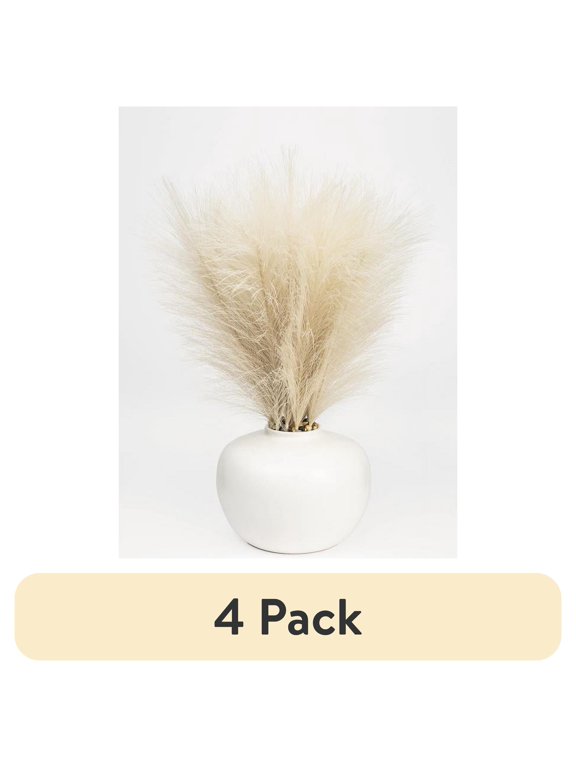 (4 pack) (4 pack) Better Homes & Gardens 14 in Artificial Pampas Grass in White Ceramic Vase
