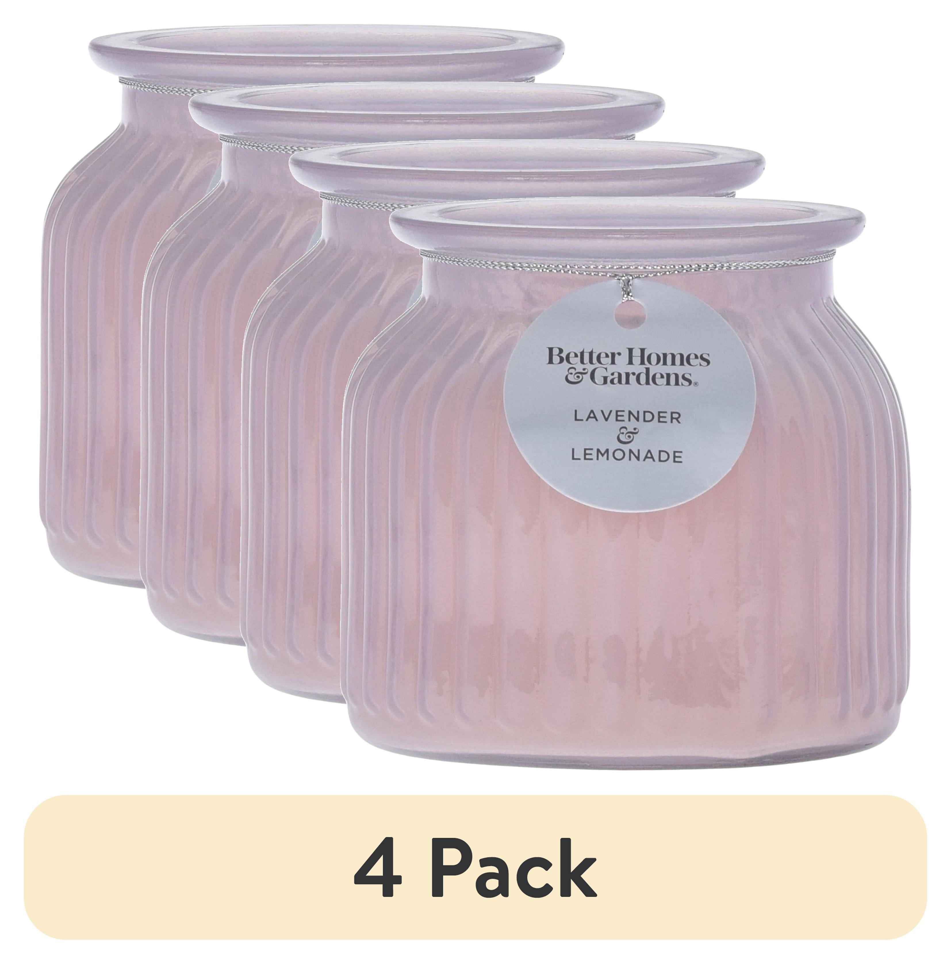 (4 pack) Better Homes & Gardens 16.5oz Lavender & Lemonade Scented 2 Wick Pagoda Jar Candle