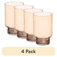 thumbnail image 1 of (4 pack) Better Homes & Gardens 17 fl oz Pedestal Glass, Amber, 1 of 8