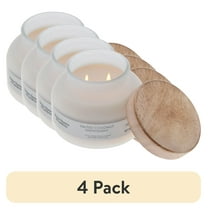 (4 pack) Better Homes and Gardens Salted Coconut Mahogany Scented 2-Wick Frosted Jar Candle 18oz.