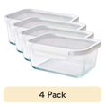 thumbnail image 1 of (4 pack) Better Homes & Gardens 2 Pieces 4 Cup Rectangle Glass Food Storage Container with Tritan Lid, Set of 1, 2 Pieces, 1 of 7