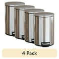 thumbnail image 1 of (4 pack) Better Homes & Gardens Stainless Steel Kitchen Trash Can, 3.1 Gallon,  Soft Close Step On Lid Garbage Bin, Silver, 1 of 14