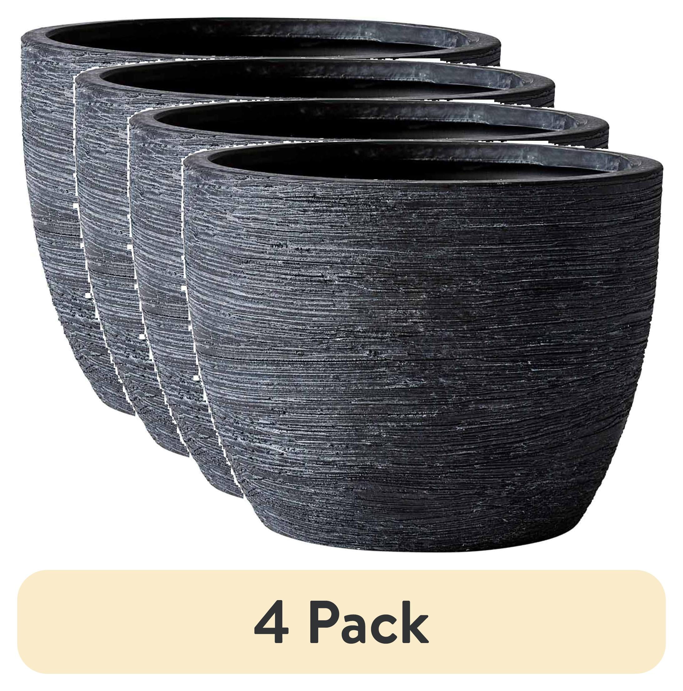 (4 pack) Better Homes & Gardens 4.5" Textured Matte Ceramic Pot, Black, 1 - Piece