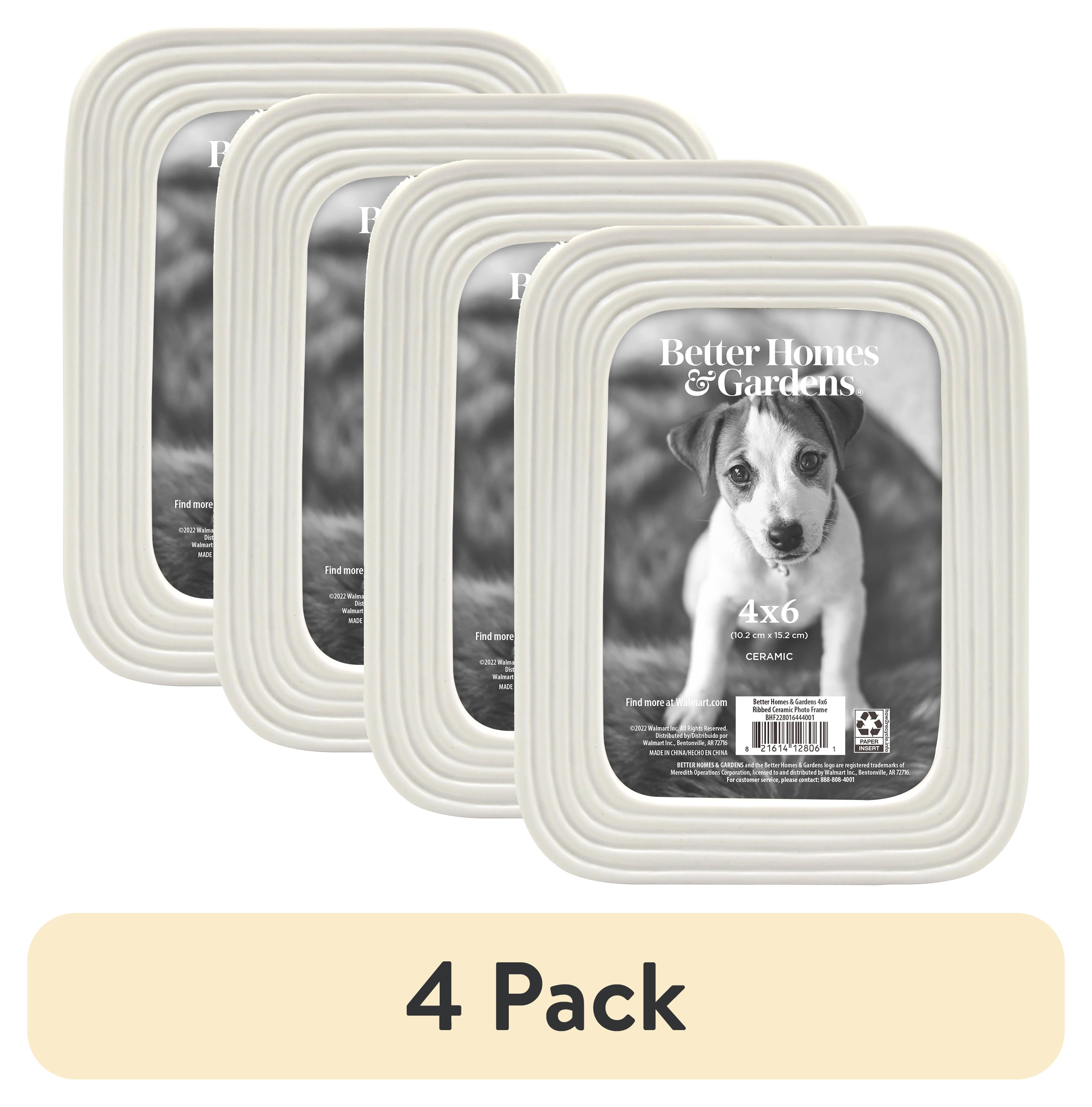 (4 pack) Better Homes & Gardens 4x6 Ceramic Tabletop Picture Frame, White