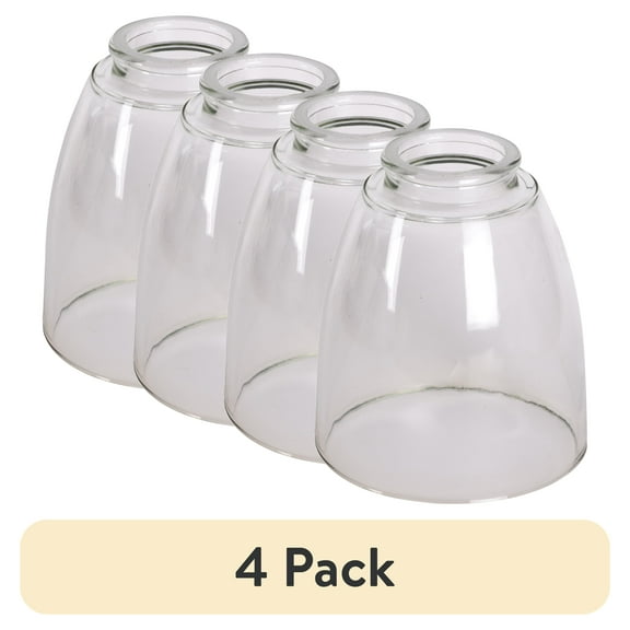 (4 pack) Better Homes & Gardens 5" 1 Clear Glass Ceiling Fan Replacement Shade