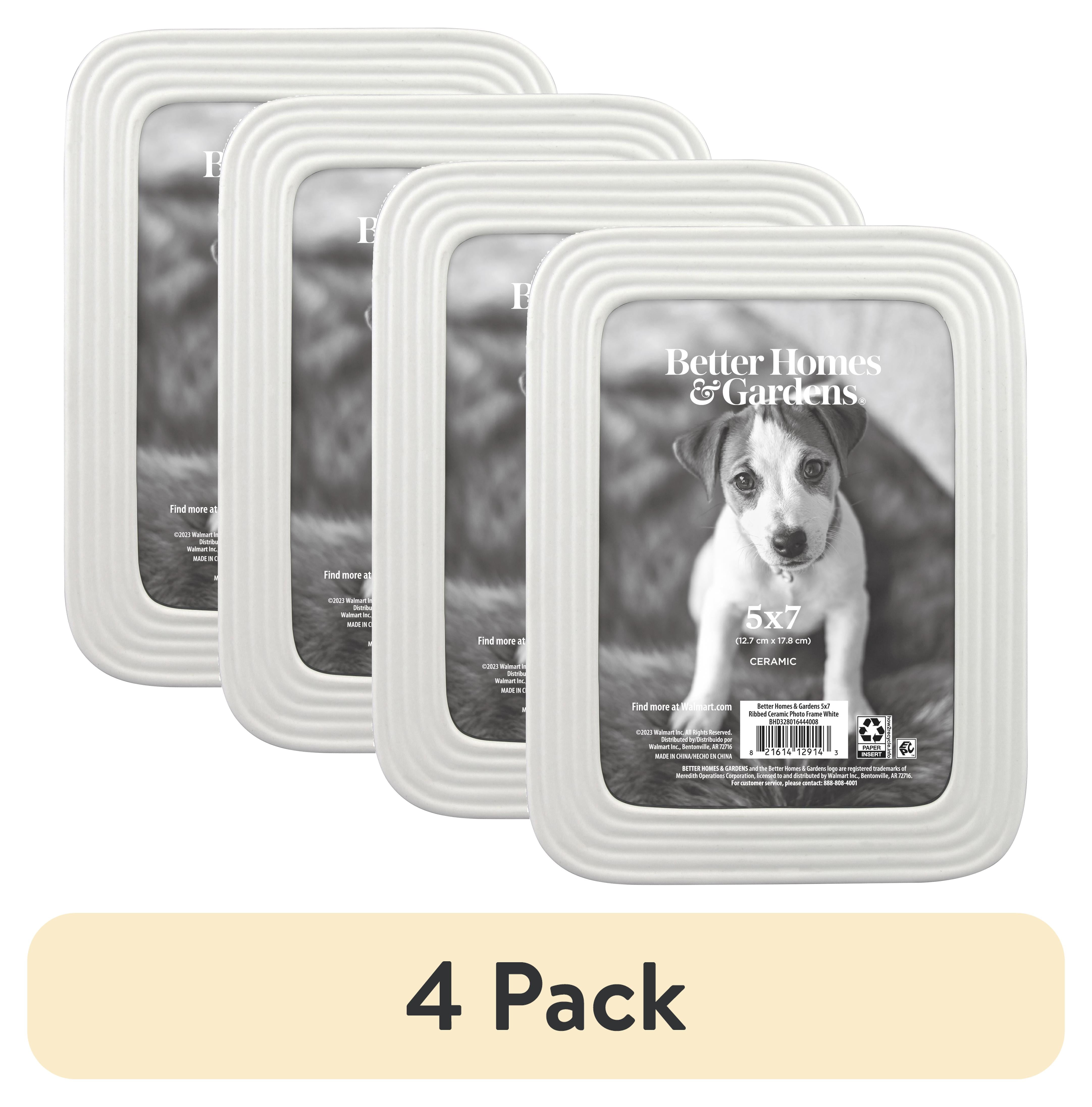 (4 pack) Better Homes & Gardens 5x7 Ceramic Tabletop Picture Frame, White
