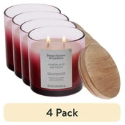 (4 pack) Better Homes and Gardens Amber and Saffron Scented 2-Wick Ombre Jar Candle 12oz.