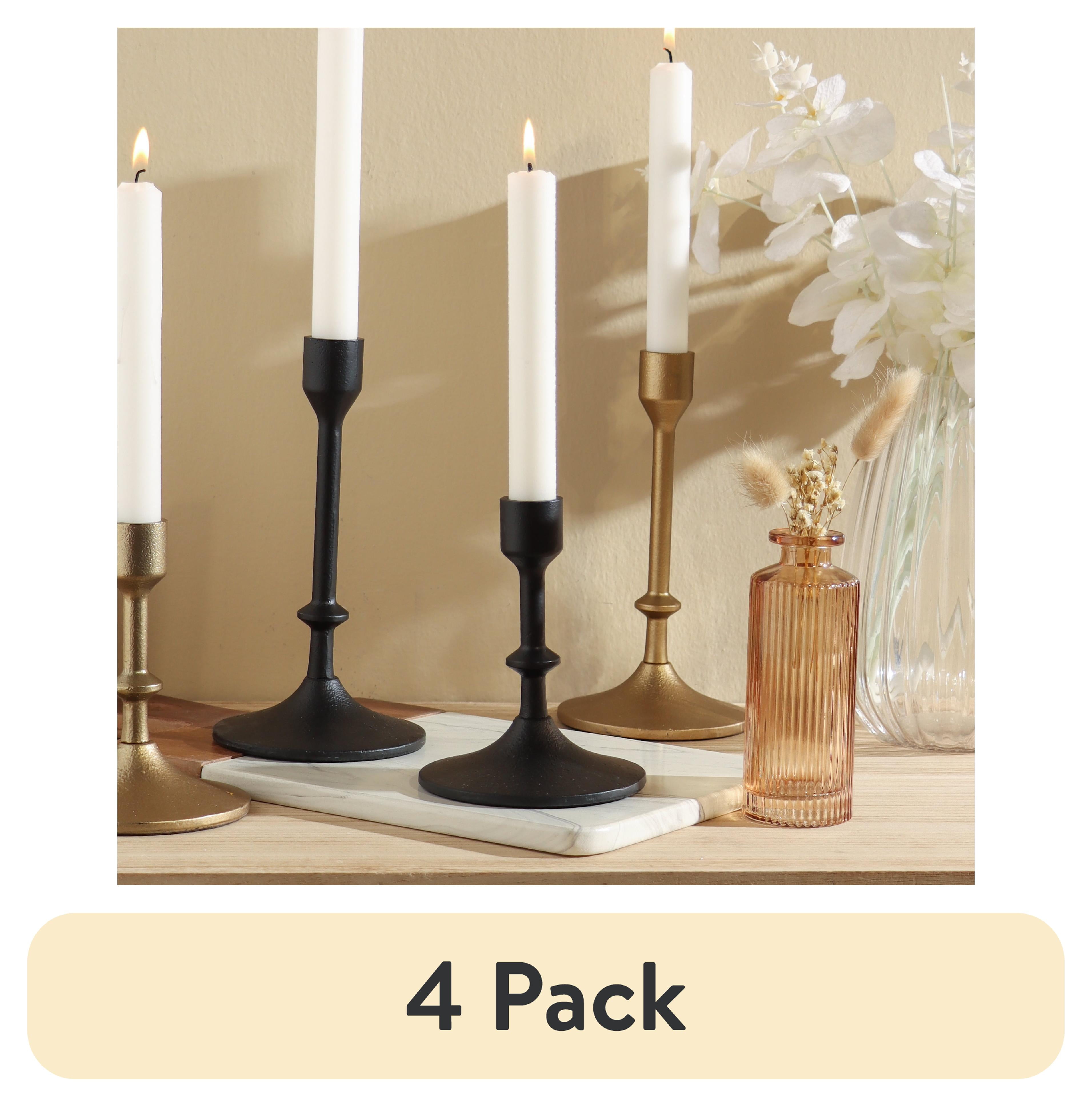 Black Cast Iron Taper Candle Holders - Set of 4 - Walmart.com