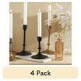 thumbnail interactive-video image 1 of (4 pack) Better Homes & Gardens Black Cast Iron Metal Taper Candle Holder, 5.3", Medium, 1 of 8