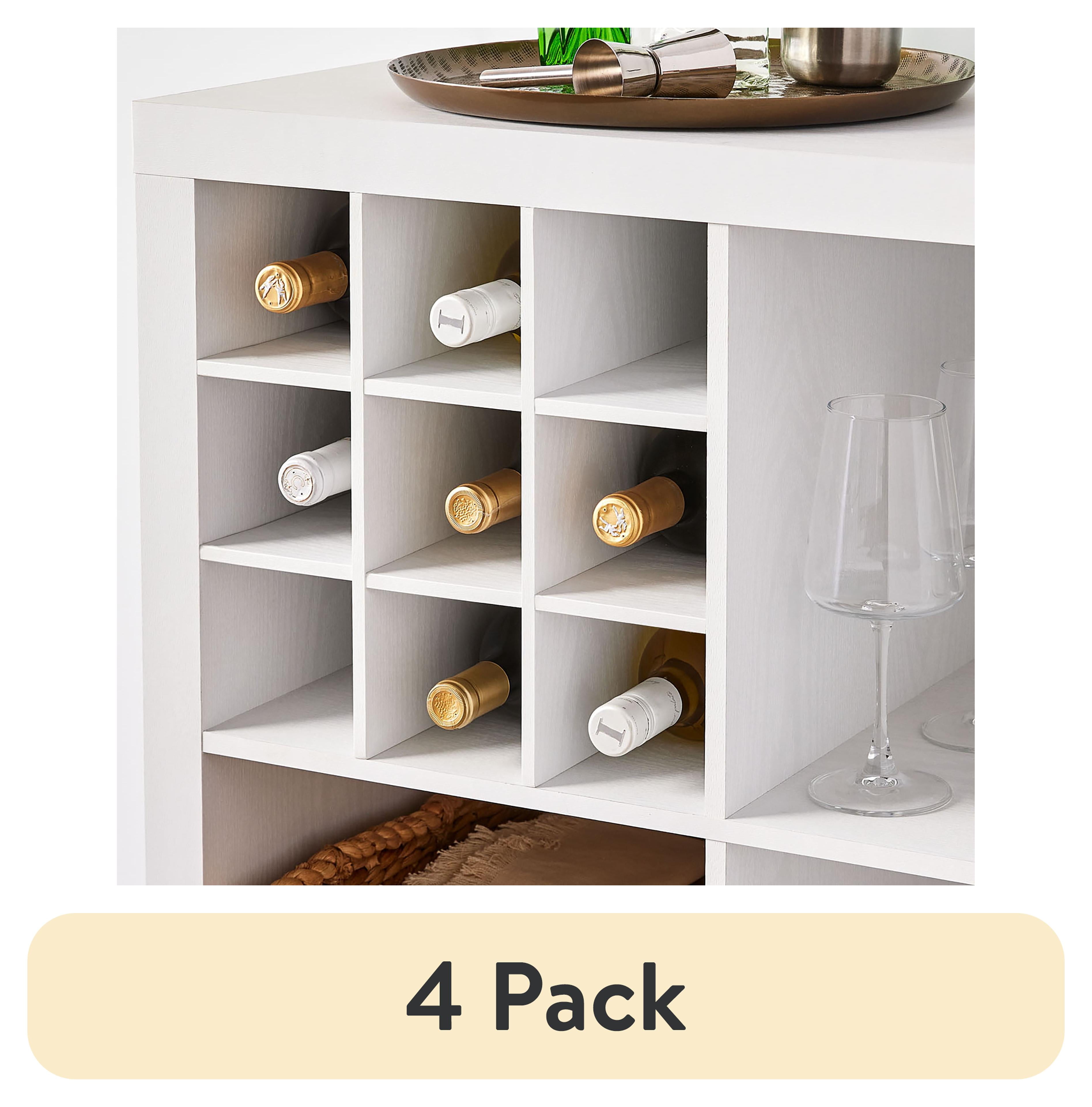(4 pack) Better Homes & Gardens Bottle Storage Insert for Cube Organizers, White Texture