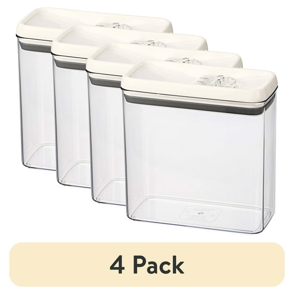 (4 pack) Better Homes & Gardens Canister - 11.1 Cup Flip-Tite® Rectangular Food Storage Container