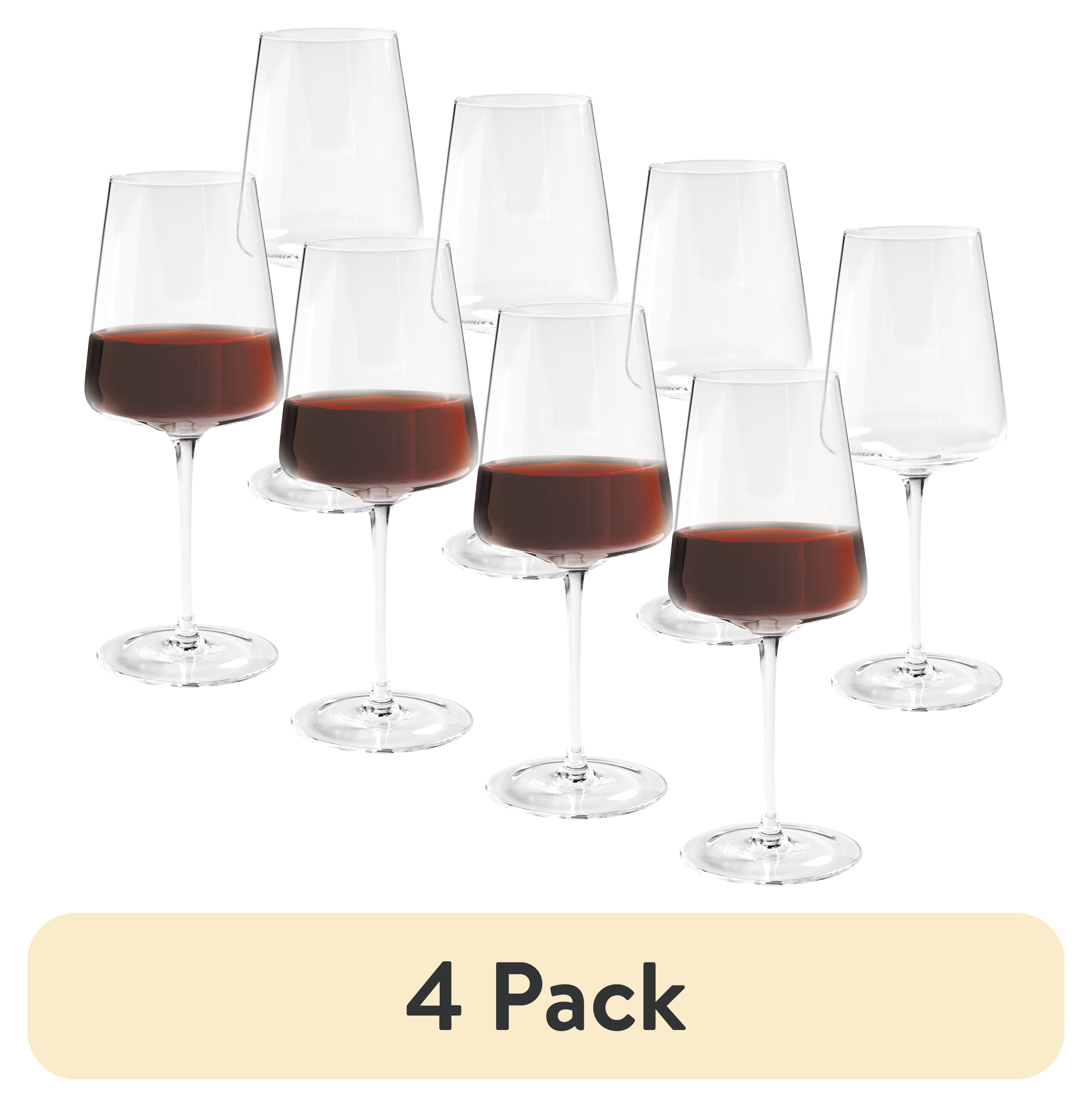 (4 pack) Better Homes & Gardens Clear Flared Red Wine Glass with Stem 17 ounce, 4 Pack