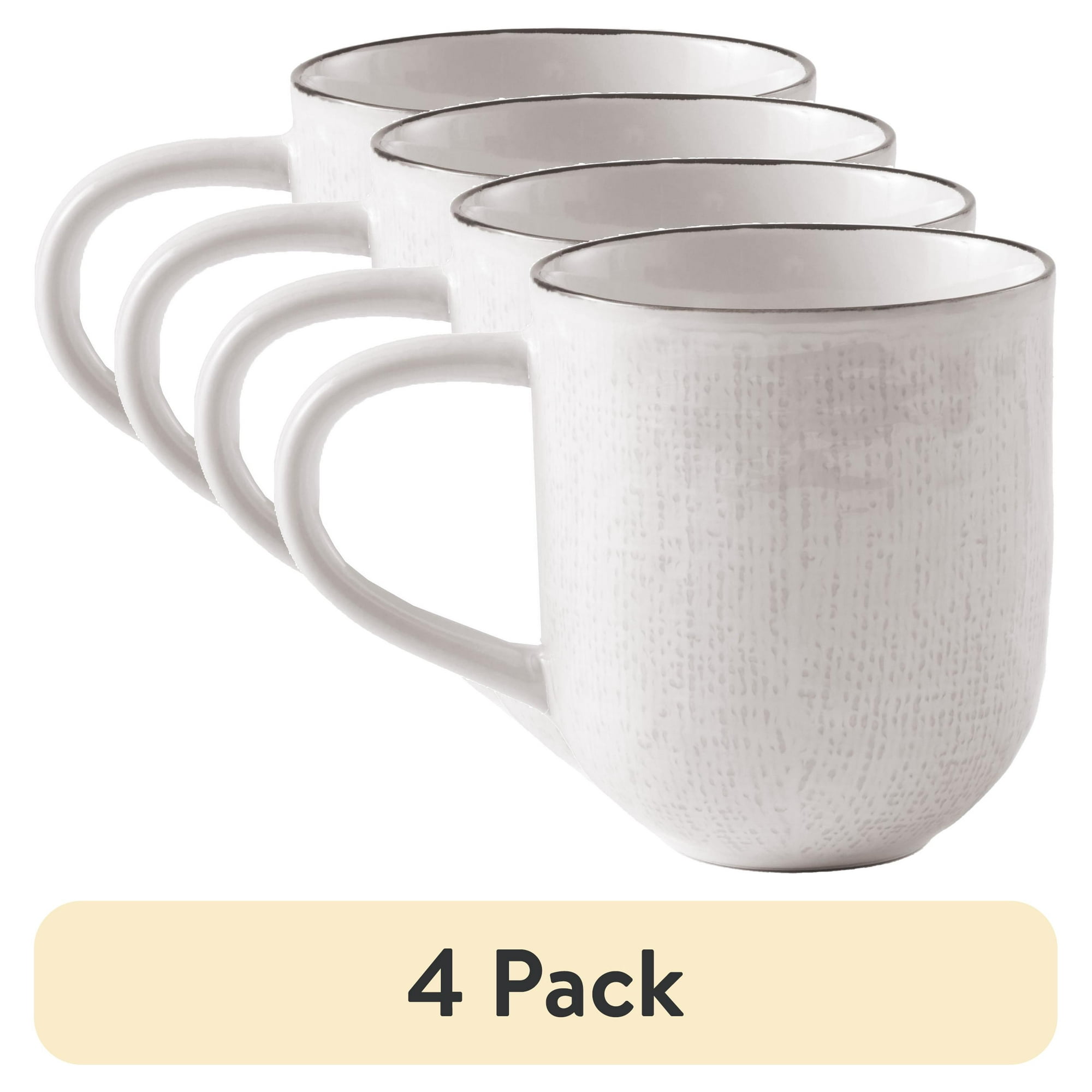 (4 pack) Better Homes & Gardens Cream Murphy Stoneware Mug