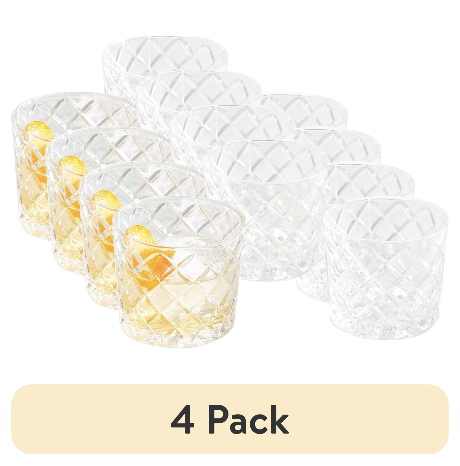 (4 pack) Better Homes & Gardens Diamond Cut Old Fashioned Glass, 4-Pack