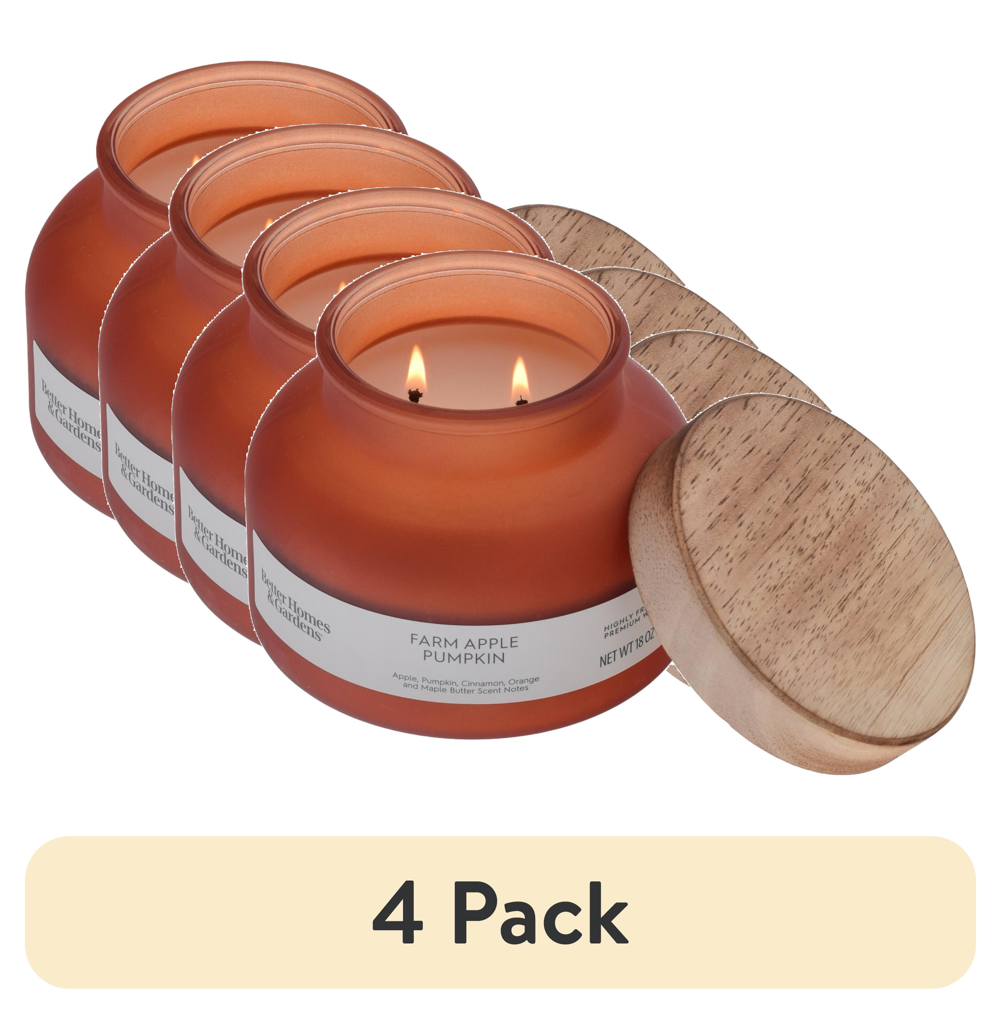 (4 pack) Better Homes & Gardens Farm Apple Pumpkin 18oz Scented 2-wick Candle