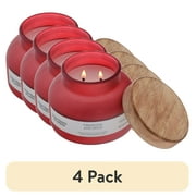 4 pack Better Homes & Gardens Firewood and Spice Scented 2-Wick Frosted Bell Jar Candle, 18 oz