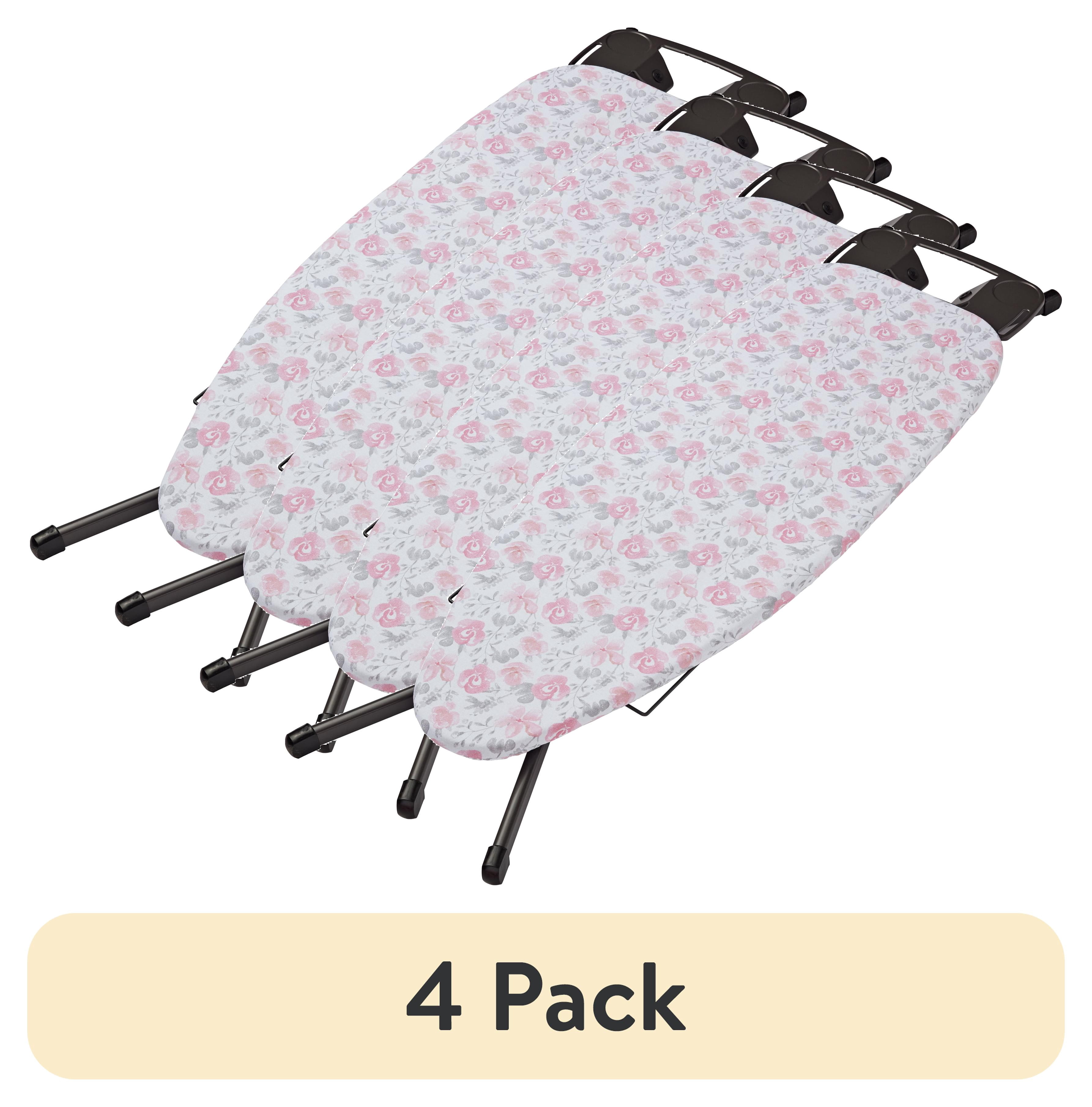 (4 pack) Better Homes & Gardens Ironing Board Cover-18x54,Cotton,Recycled Polyester,Felt Padded, Reversible,Scorch Resistant,Multicolor Mayflower,Floral Pattern to Solid Rose,Cover Only-Boards Sold Separately