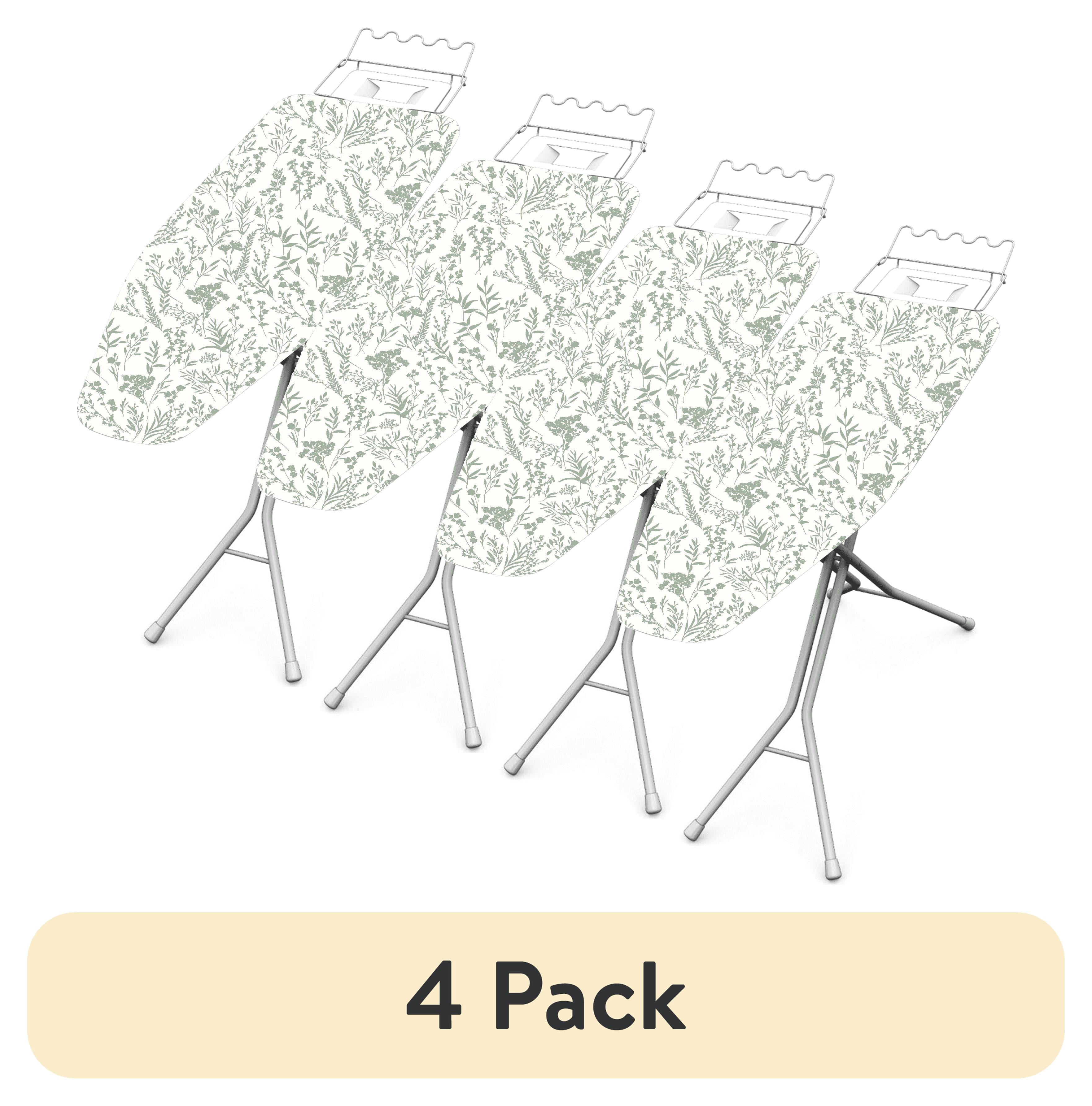 (4 pack) Better Homes & Gardens Ironing Board Cover-18x54,Cotton,Recycled Polyester,Felt Padded, Reversible, corch Resistant,Multicolor Forest Leaves Pattern to Solid Green,Cover Only - Boards Sold Separately
