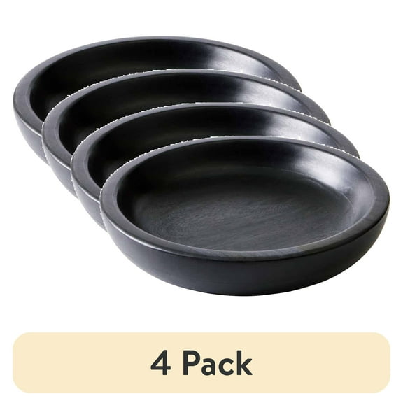 (4 pack) Better Homes & Gardens Large Low Wood Serving Bowl