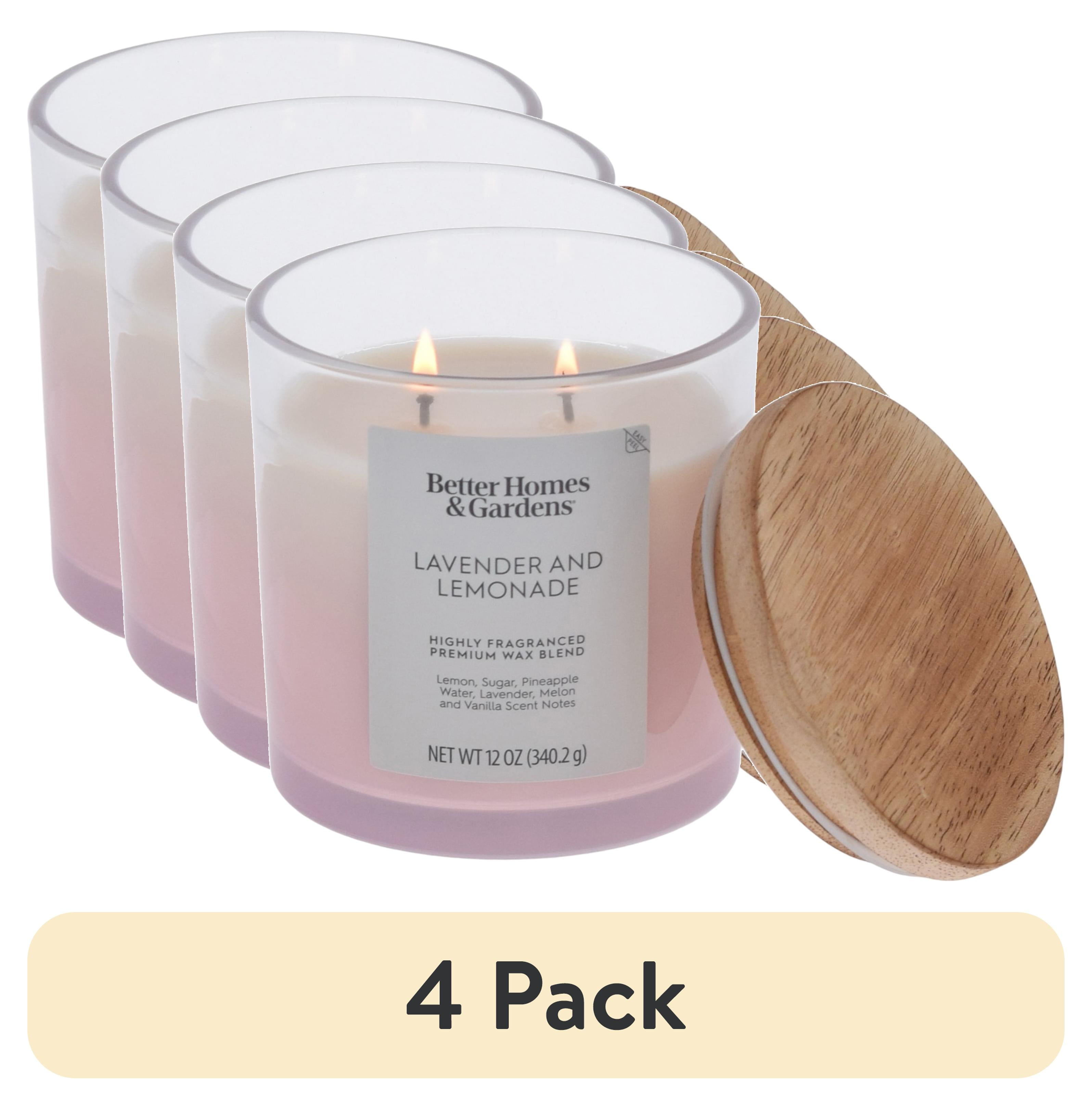 (4 pack) Better Homes and Gardens Lavender and Lemonade Scented 2-Wick Ombre Jar Candle 12oz.