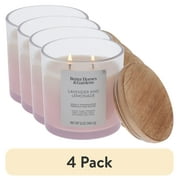 (4 pack) Better Homes and Gardens Lavender and Lemonade Scented 2-Wick Ombre Jar Candle 12oz.