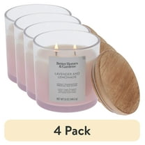 (4 pack) Better Homes and Gardens Lavender and Lemonade Scented 2-Wick Ombre Jar Candle 12oz.