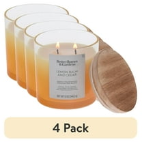 (4 pack) Better Homes and Gardens Lemon Balm and Cedar Scented 2-Wick Ombre Jar Candle 12oz.