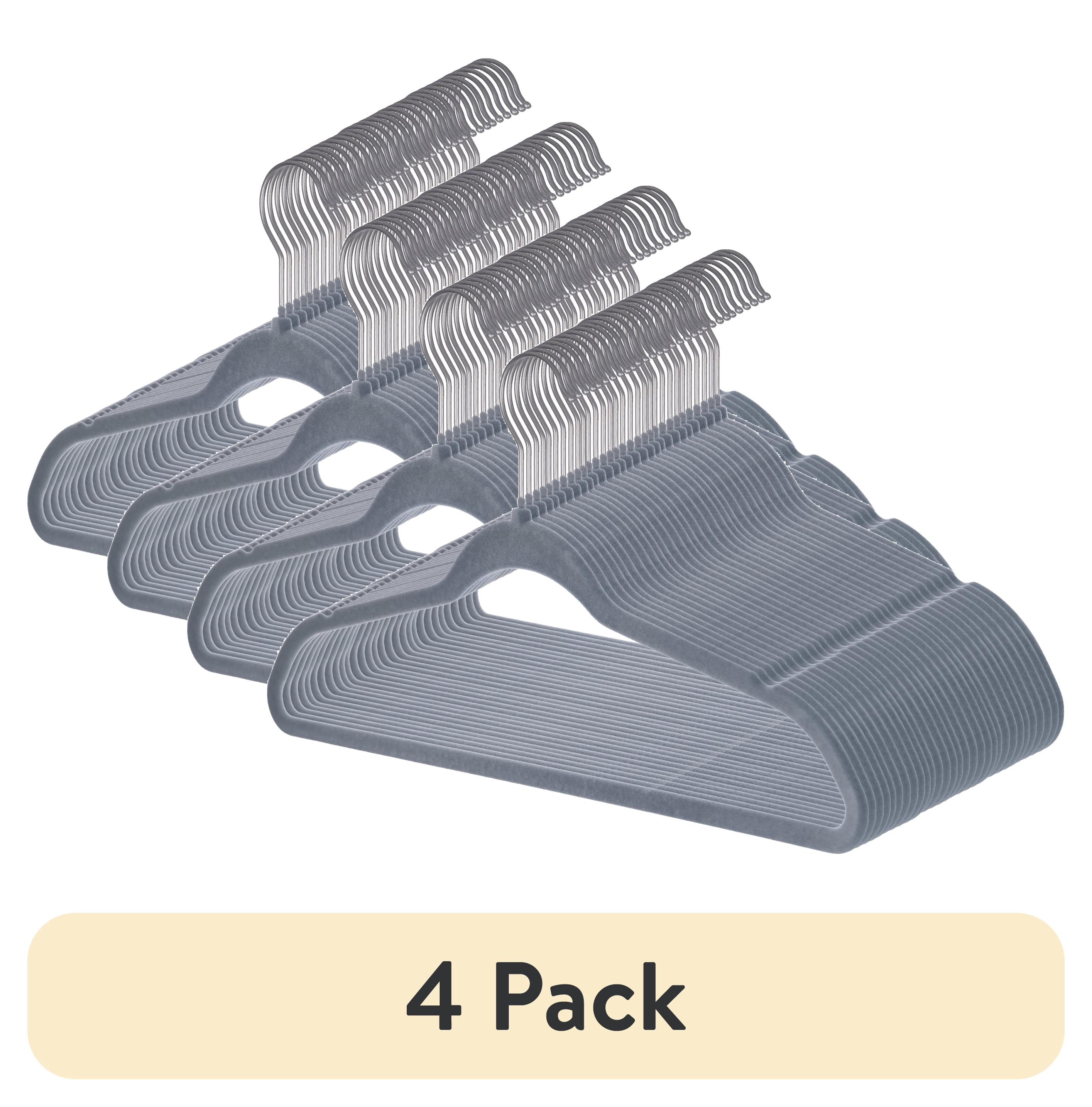 (4 pack) Better Homes & Gardens Non-Slip Gray Velvet Clothes Hangers 30-Pack