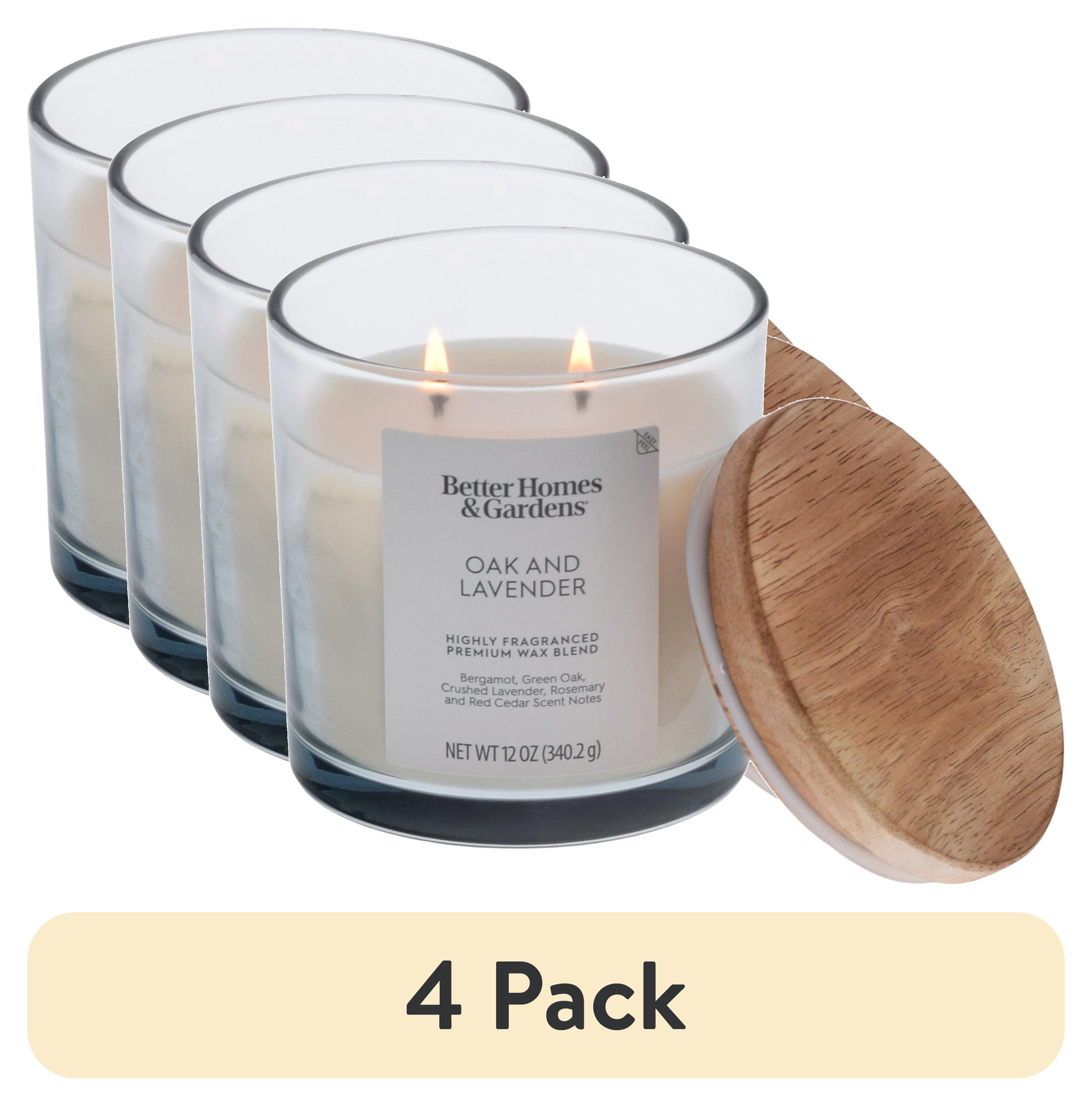 (4 pack) Better Homes and Gardens Oak and Lavender Scented 2-Wick Ombre Jar Candle 12oz.