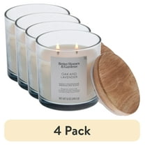 (4 pack) Better Homes and Gardens Oak and Lavender Scented 2-Wick Ombre Jar Candle 12oz.